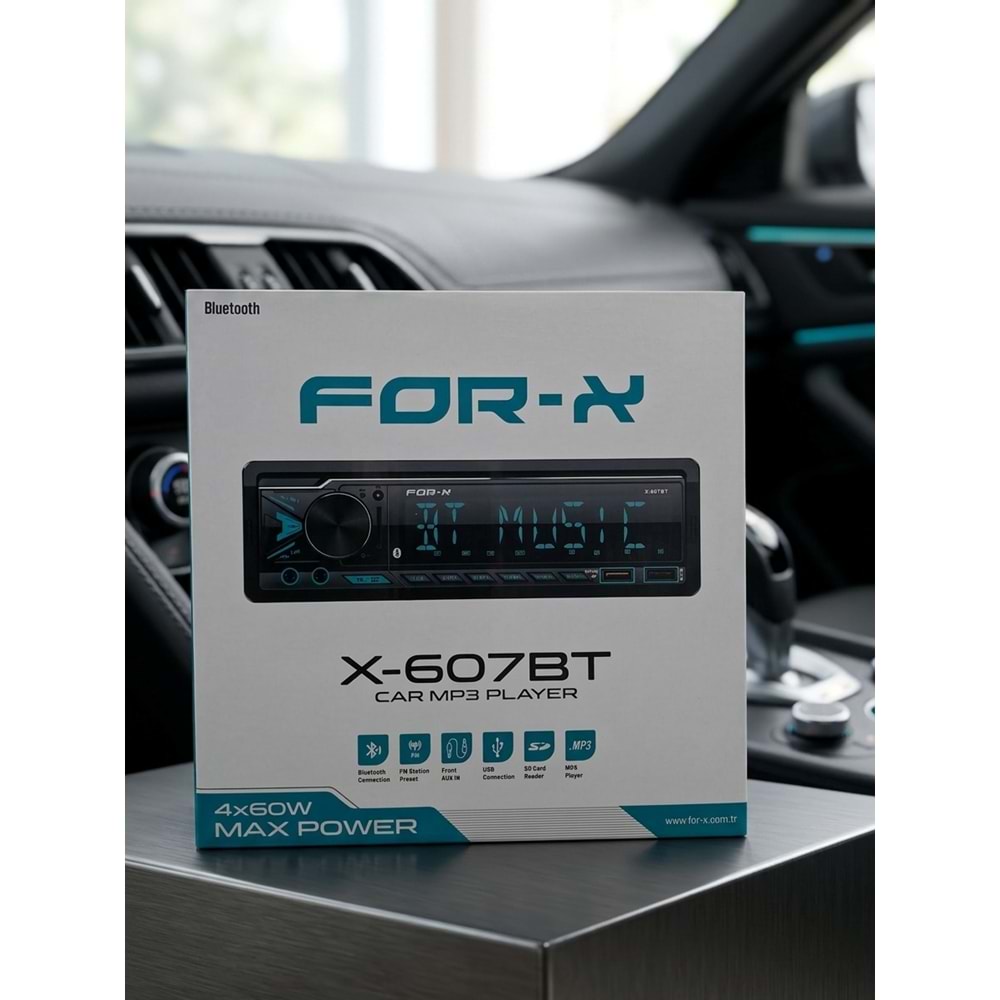 For-x X-607BT 4x60 Watt Oto Teyp