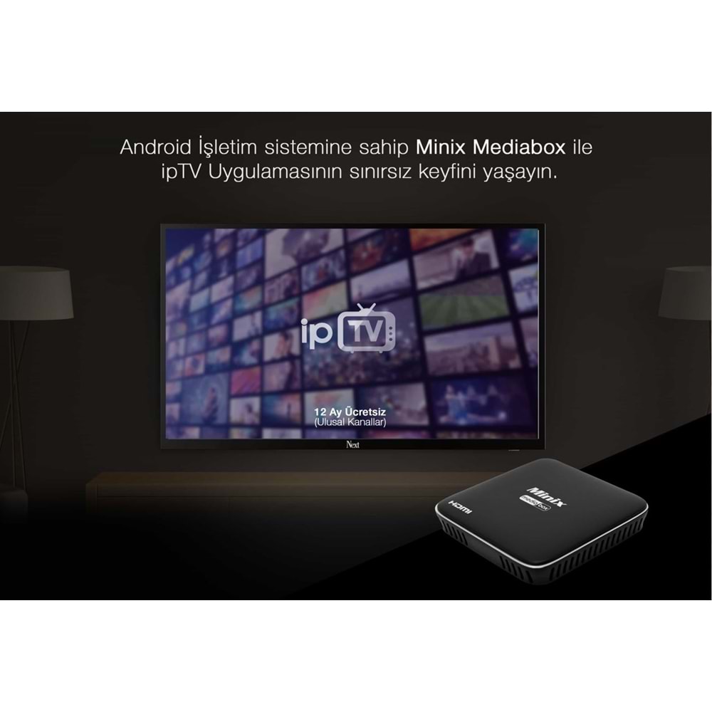 NEXT Mediabox 4K Android TV Box, IPTV Uydu Alıcısı