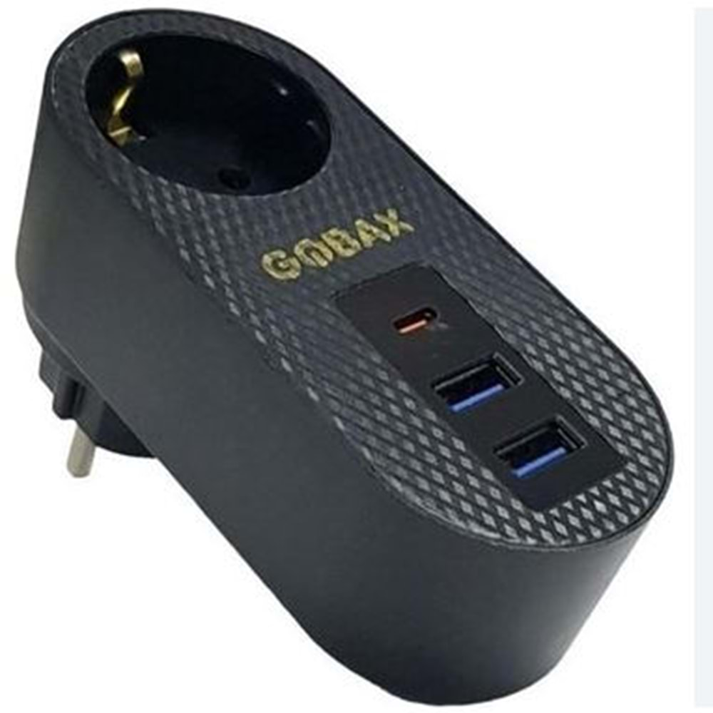 GOBAX AKIM KORUMA 2XUSB 1XTYPE-C TERMAL AKIM KORUMALI PRİZ