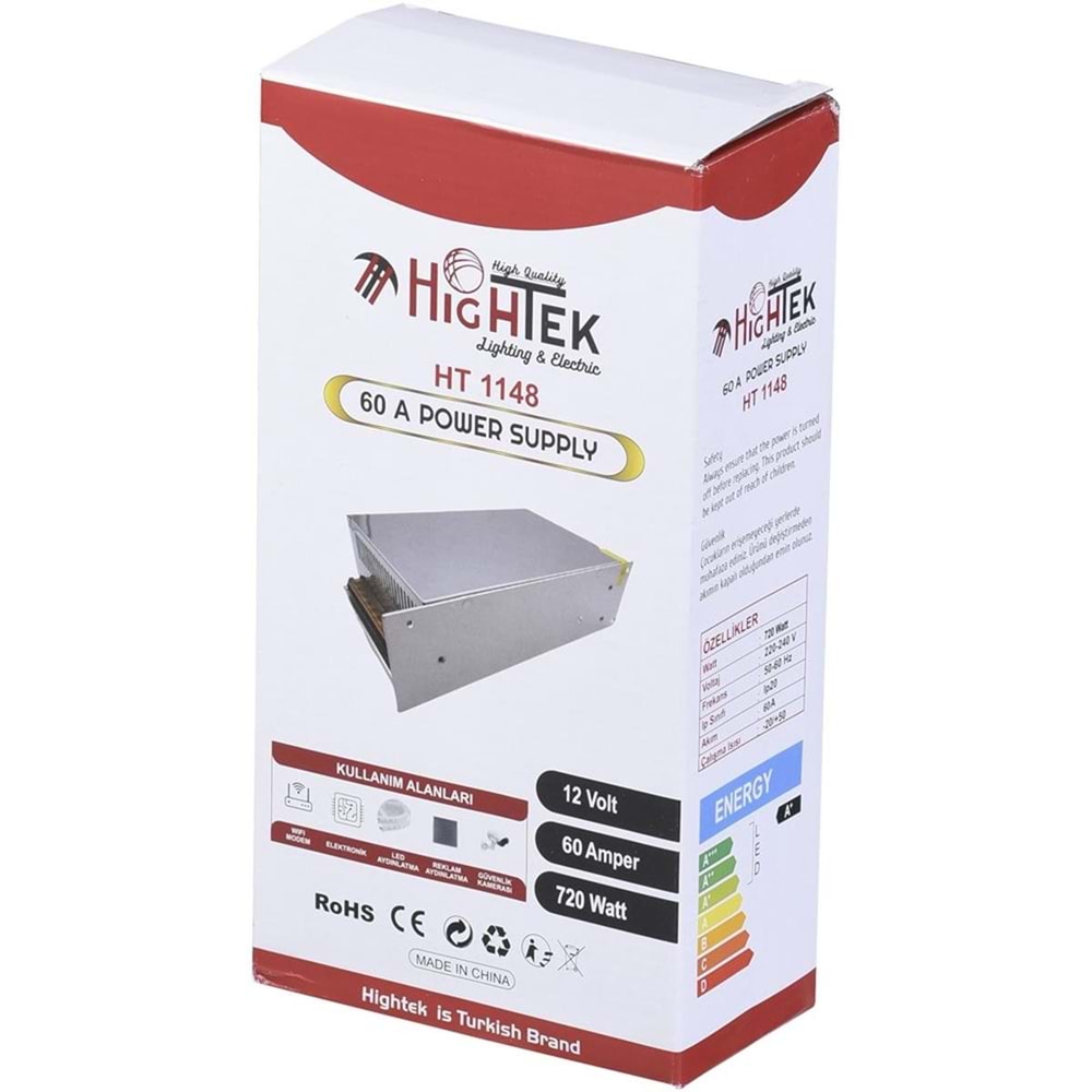 Hightek Metal Kasa Adaptör 12 Volt 60 Amper