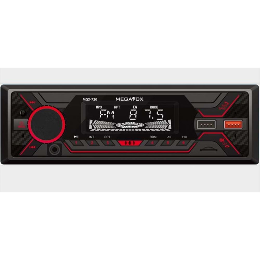 Megavox MGX-720 4X60W 7 Renkli Oto Teyp