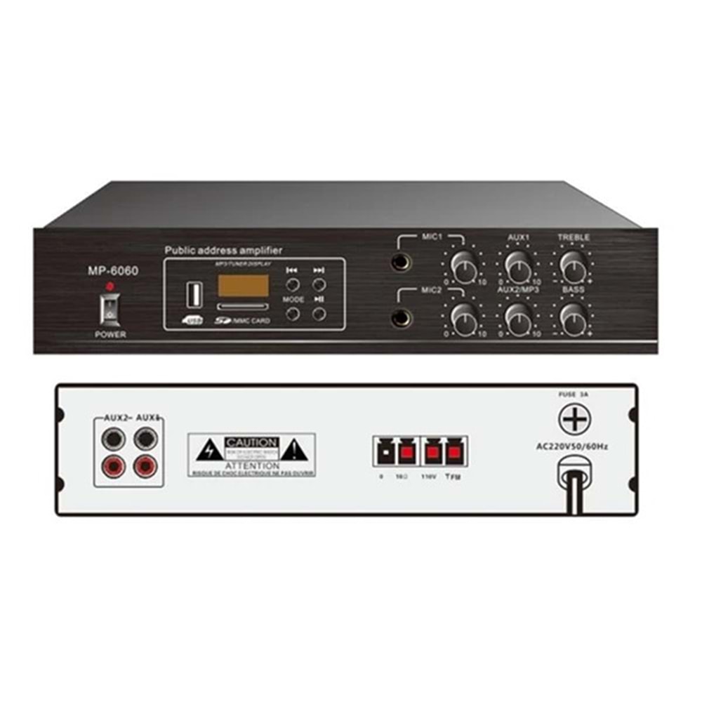 Pawer PA 80 Watt 4-16 Ohm 100Watt Amfi