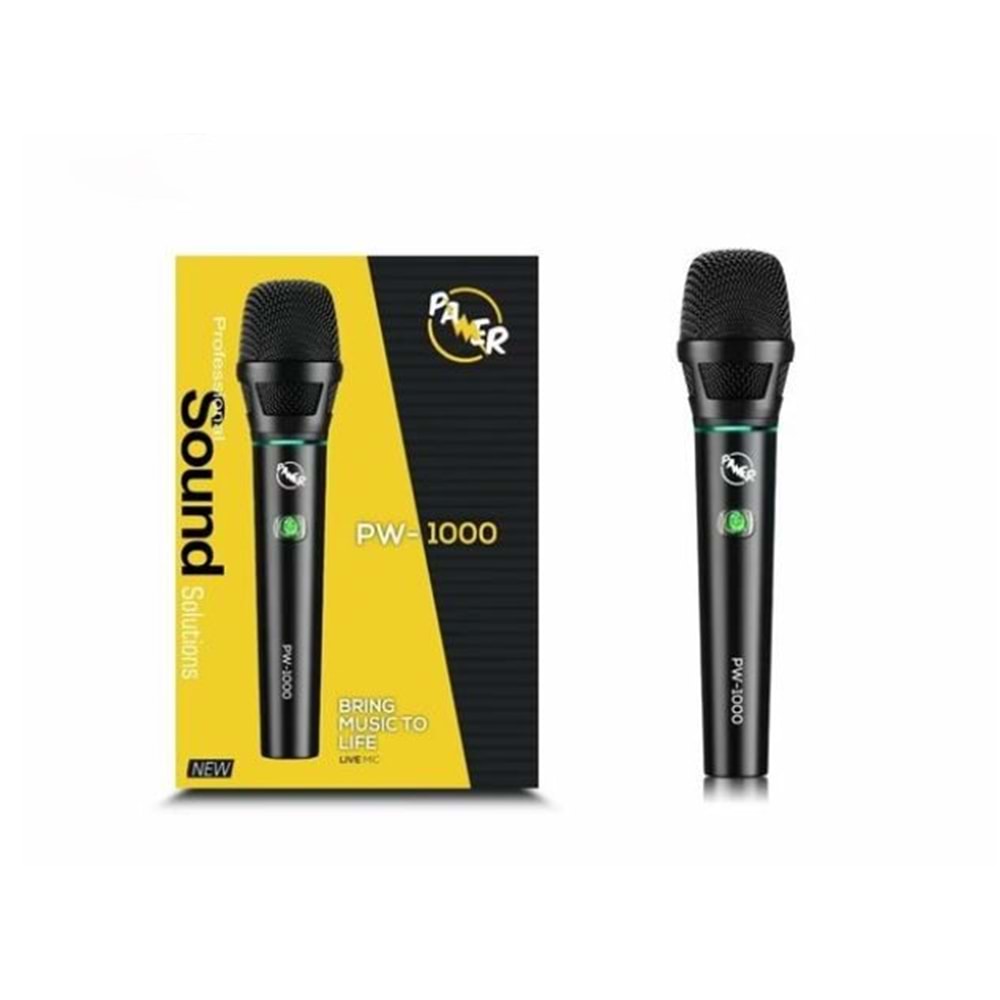 Pawer PW-1000 Dinamic Vokal Kablolu El Mikrofon
