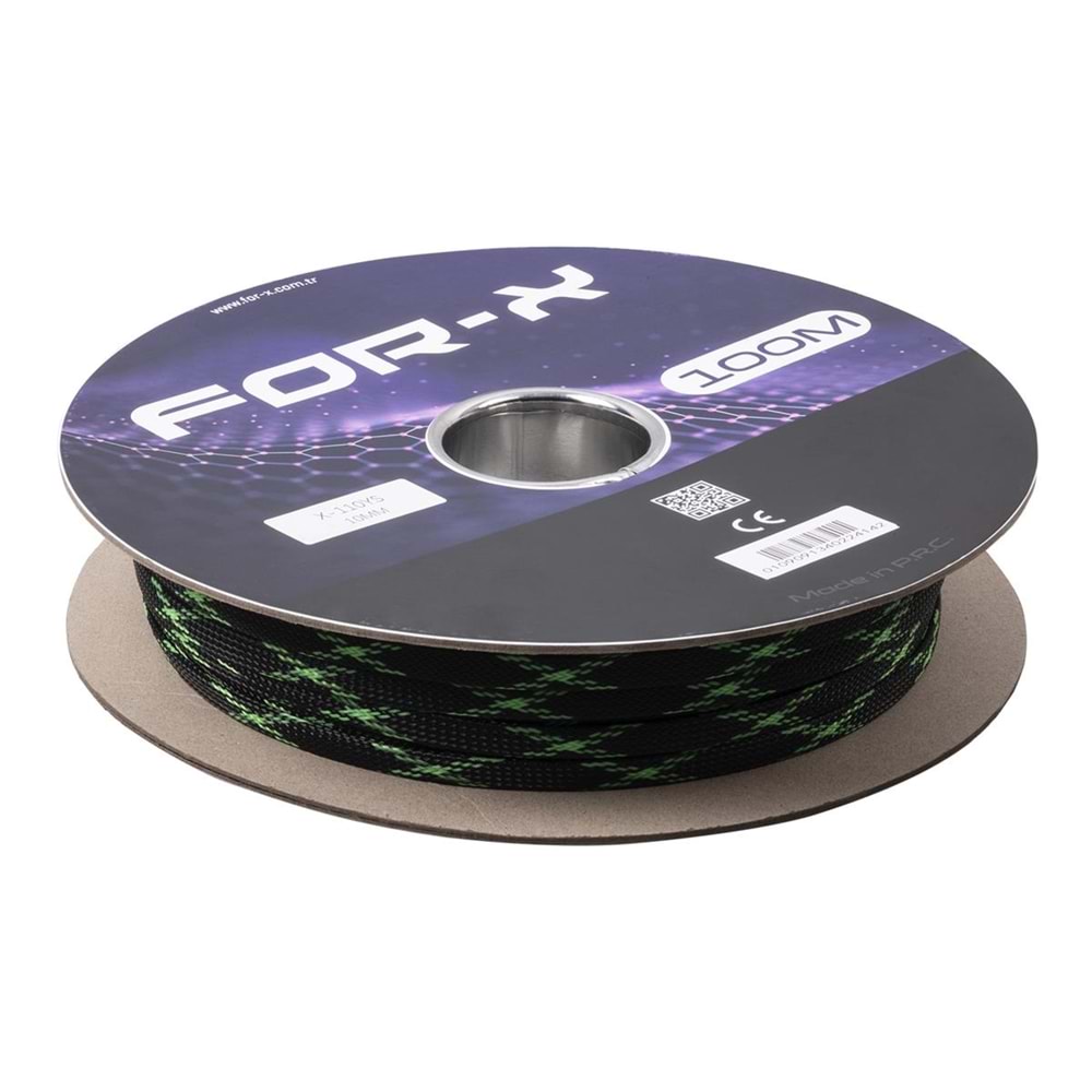 For-x X-110 YS 10mm Kırmızı Siyah Kablo Çorabı 100m