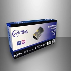Wellpower WP-1220M* 12V 20A Metal Kasa Adaptör