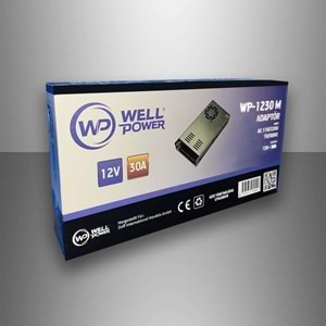 Wellpower 12V 30A Metal Kasa Adaptör