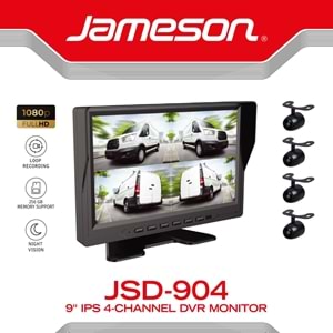 Jameson JSD-904 9 İnç 4 Kanal Araç Kamera