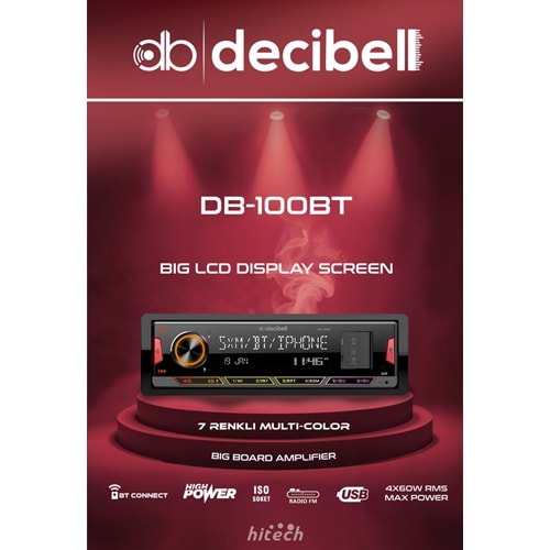 Desibell DB-100BT 4X60 Watt Oto Teyp