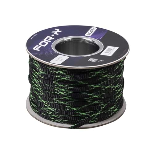 For-x X-106YS 6mm Yeşil Siyah Kablo Çorabı 100m