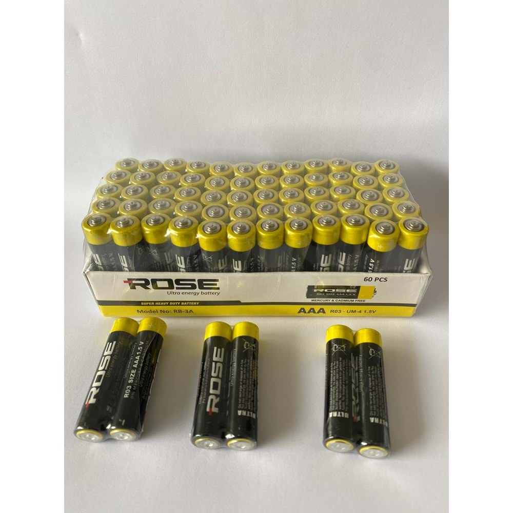 ROSE Çinko AAA Karbo 60.lı İnce Kalem Pil