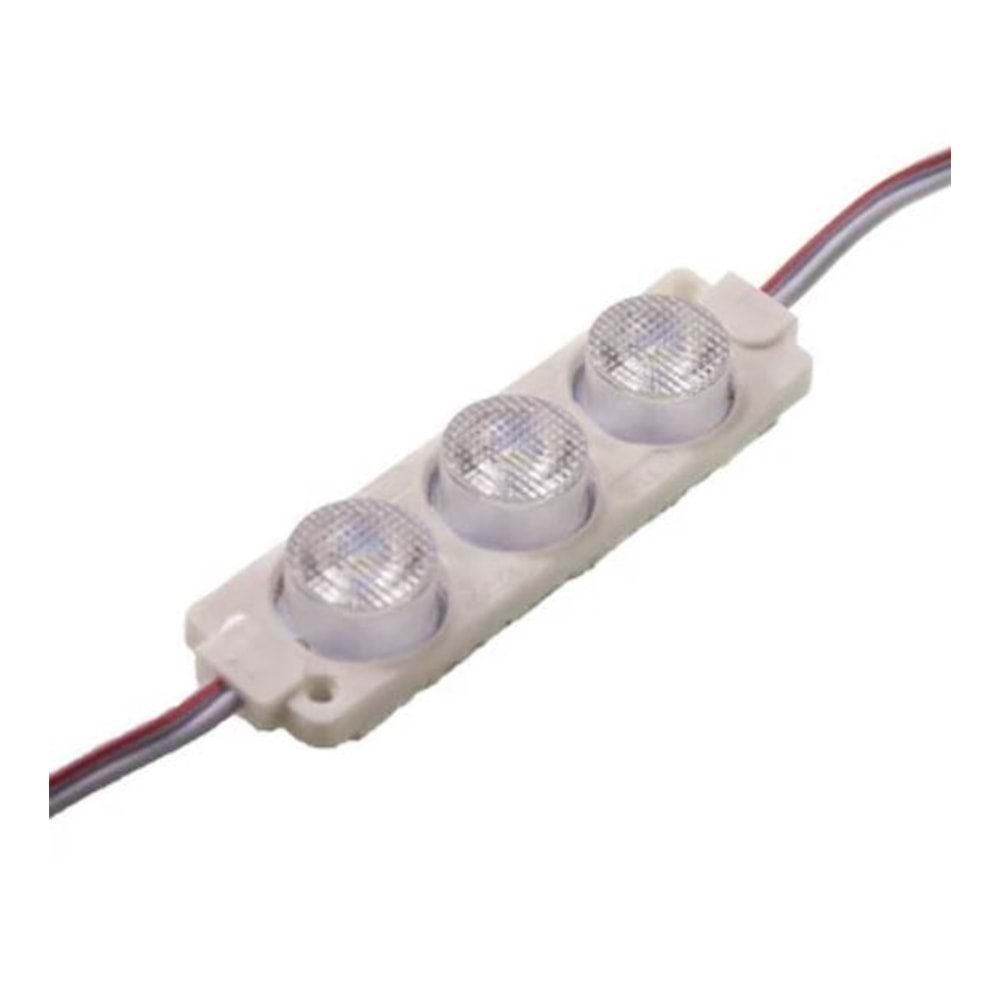 Led Modül Beyaz 3-lü Led Mercekli 12v Dc 3w