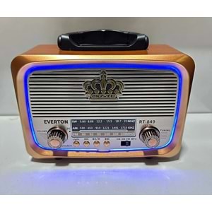 Everton RT-849 Nostalji Solar Güneş Enerjili Ledli Bluetooth/USB/Sd kart/ Radyo mp3 Player Müzik Kutusu