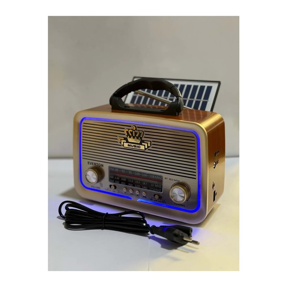 Everton Rt-301 Solar Enerjili Bluetooth Nostaljik Radyo