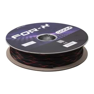 For-x X-110 KS 10mm Kırmızı Siyah Kablo Çorabı 100m